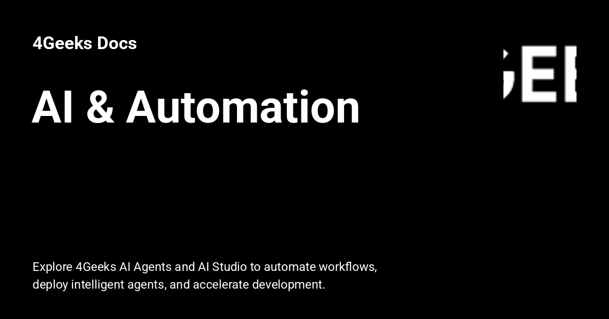 AI & Automation - 4Geeks Docs