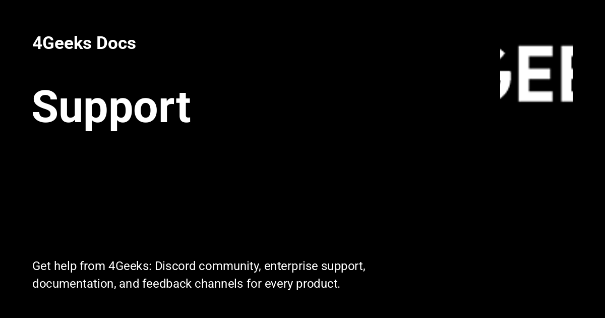 Support - 4Geeks Docs