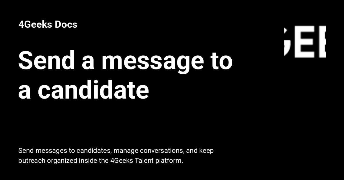 Send a message to a candidate - 4Geeks Docs