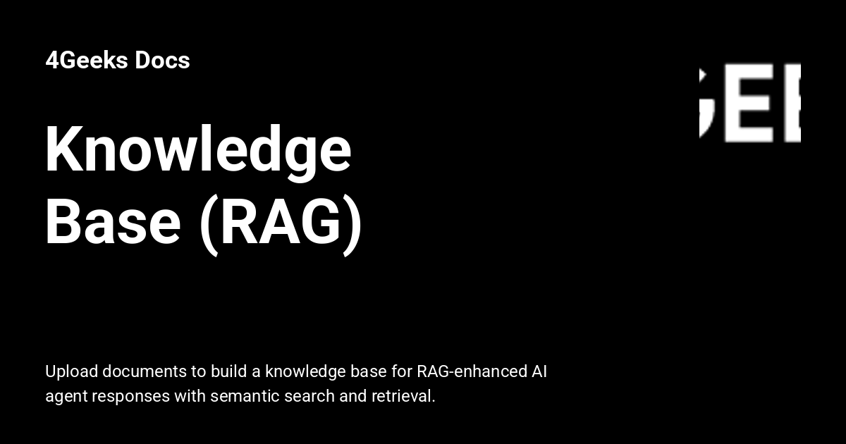 Knowledge Base (RAG) - 4Geeks Docs
