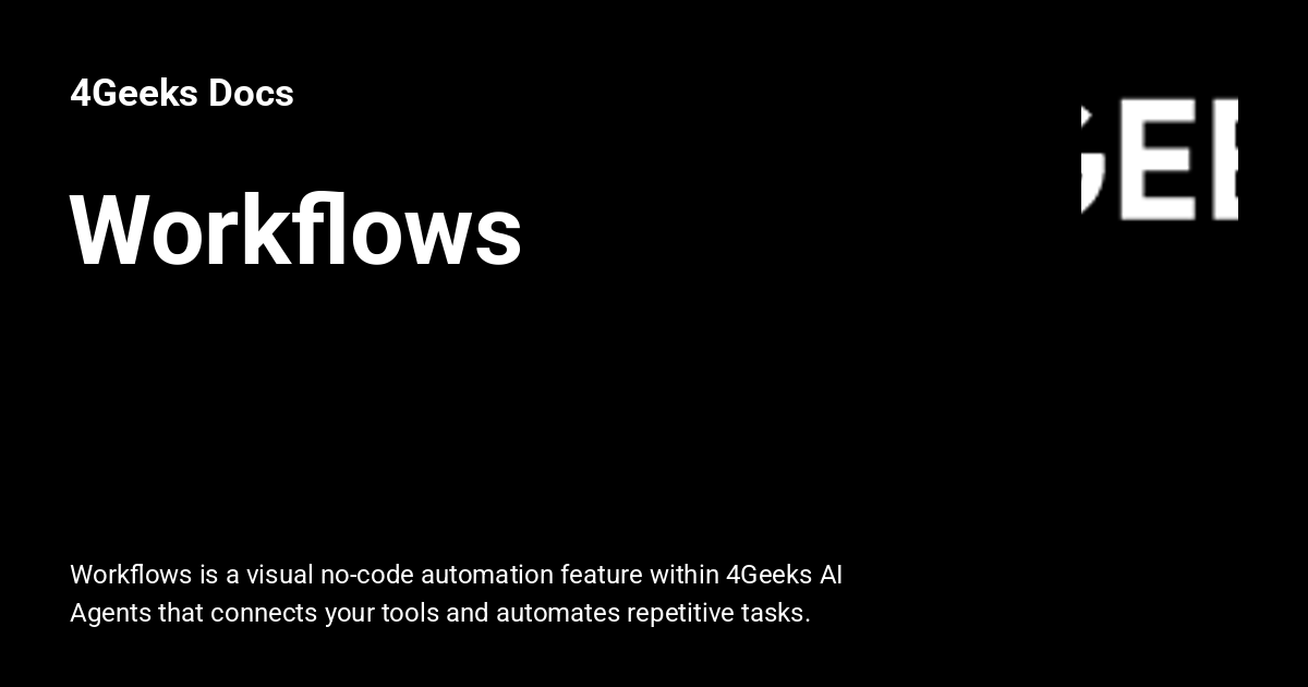Workflows - 4Geeks Docs