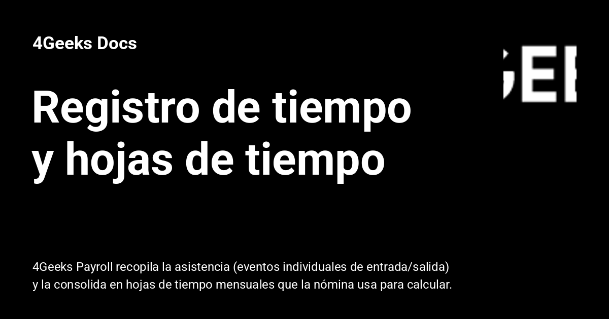 Control de Tiempo - 4Geeks Docs