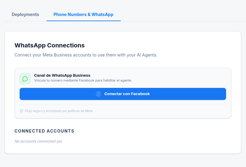 Captura de pantalla: Inicio de sesión de Meta para Coexistencia de WhatsApp