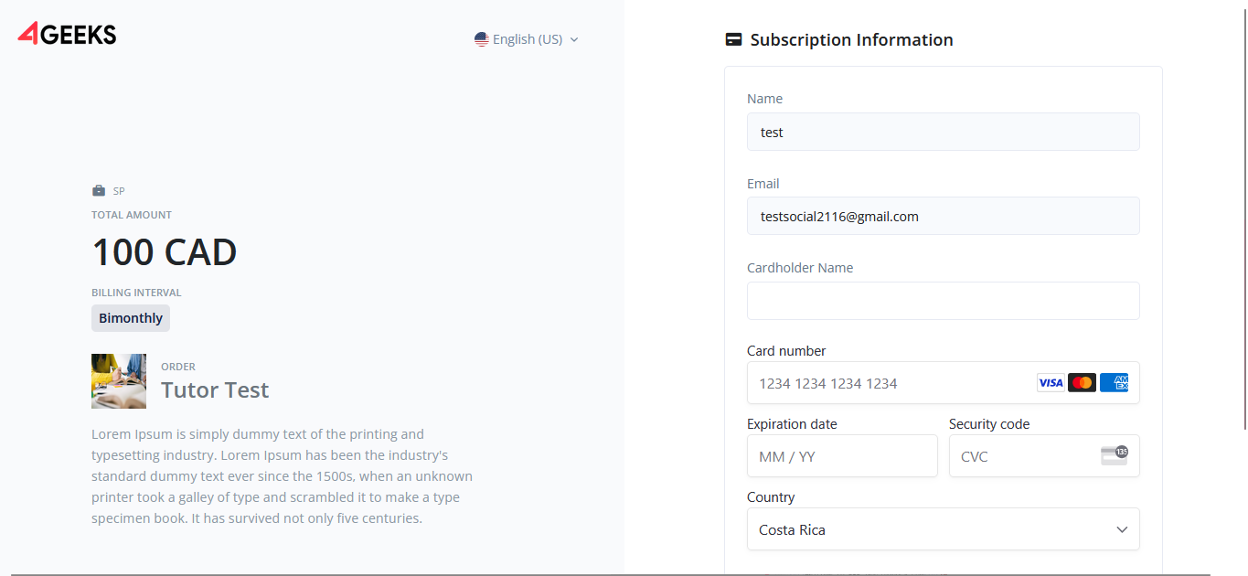 Subscribing plan