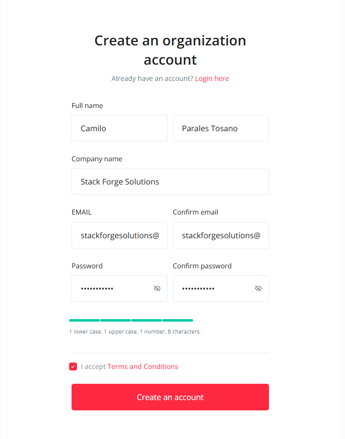 Create account