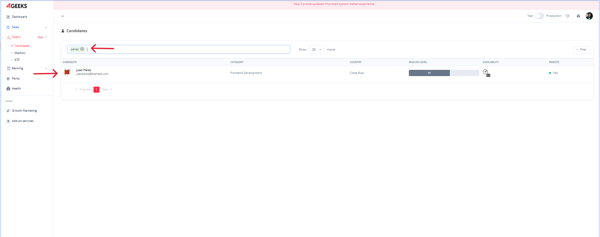 Search bar filter