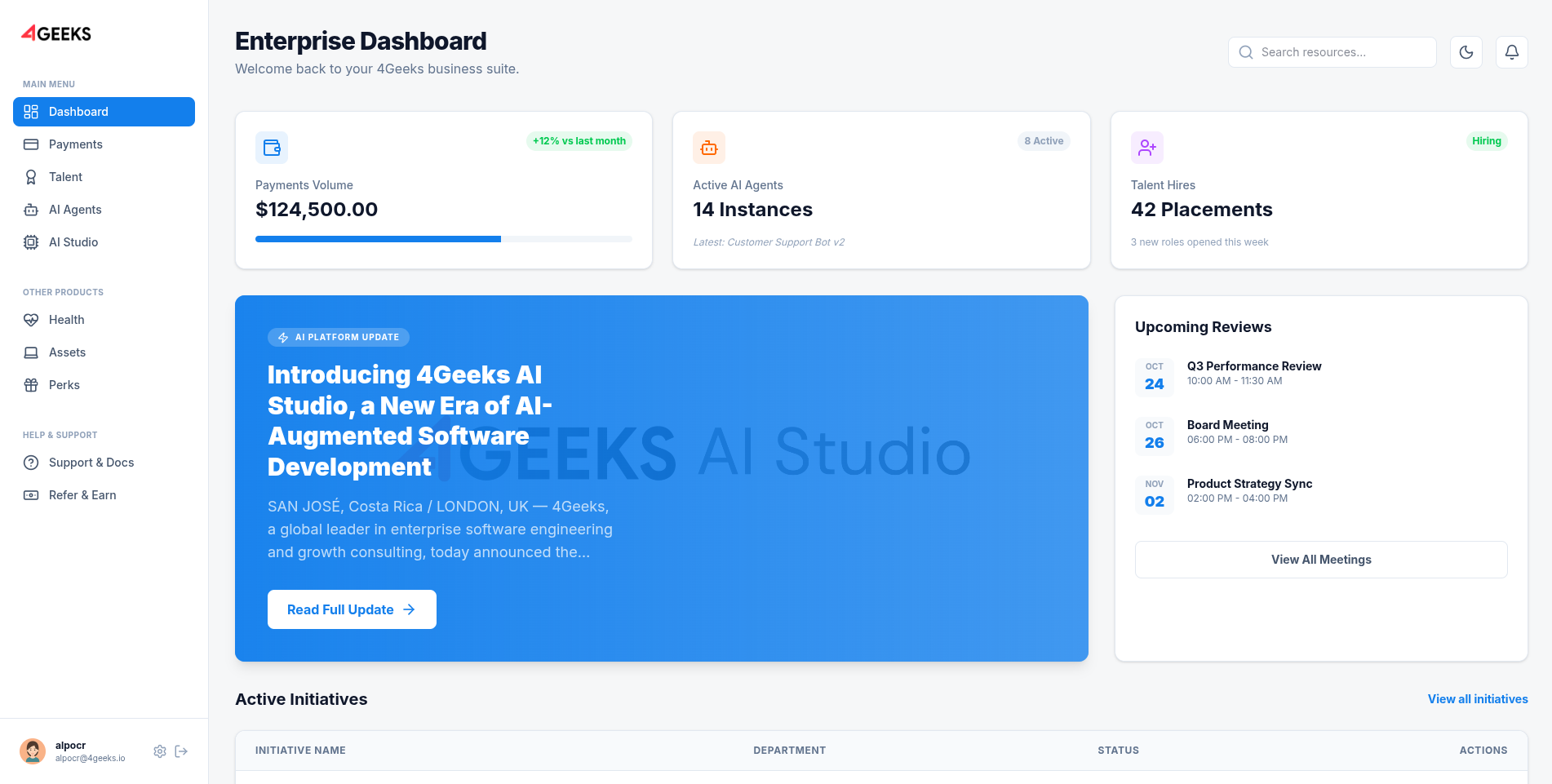 4Geeks Dashboard Dashboard Home