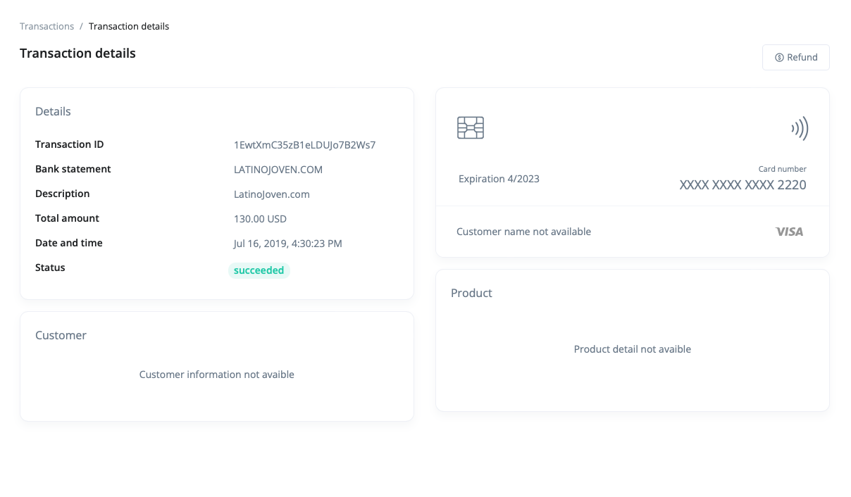 detalhe da cobrança